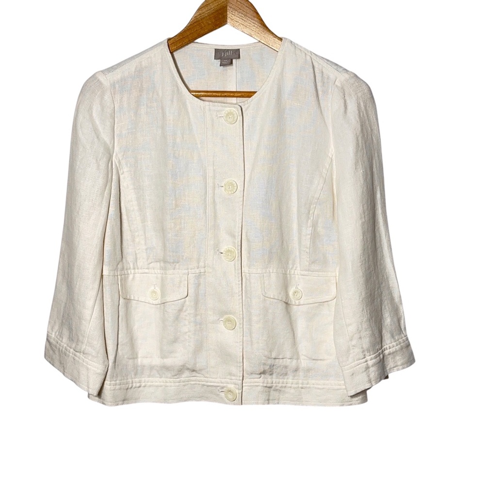 J Jill Linen Jacket Womens Size XS Button Front Business Casual Office Work - Picture 5 of 5